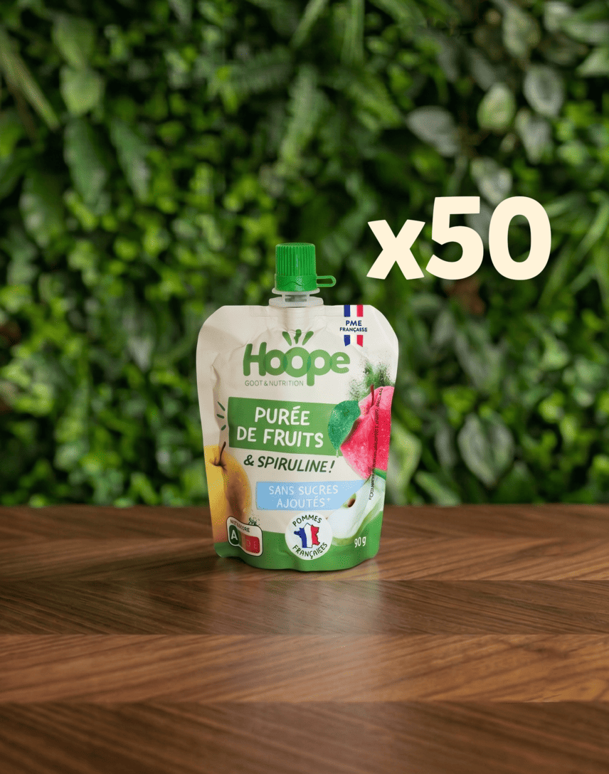 HOOPE Compotes Pommes gourde spiruline x50 sans sucres
