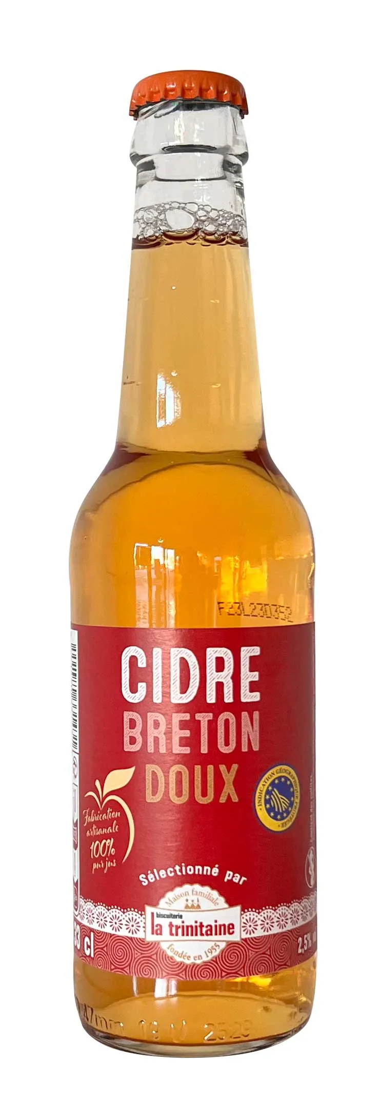 La Trinitaine cidre doux breton pur jus 33 cl