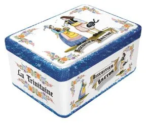 La Trinitaine Faïence couple fleurs coffret galettes 130g pur beurre