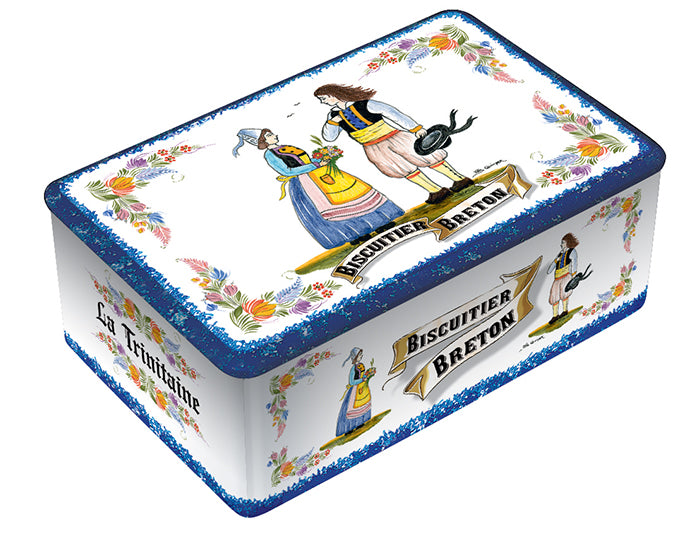 La Trinitaine Coffret Faïence Couple Fleur biscuits cadeau