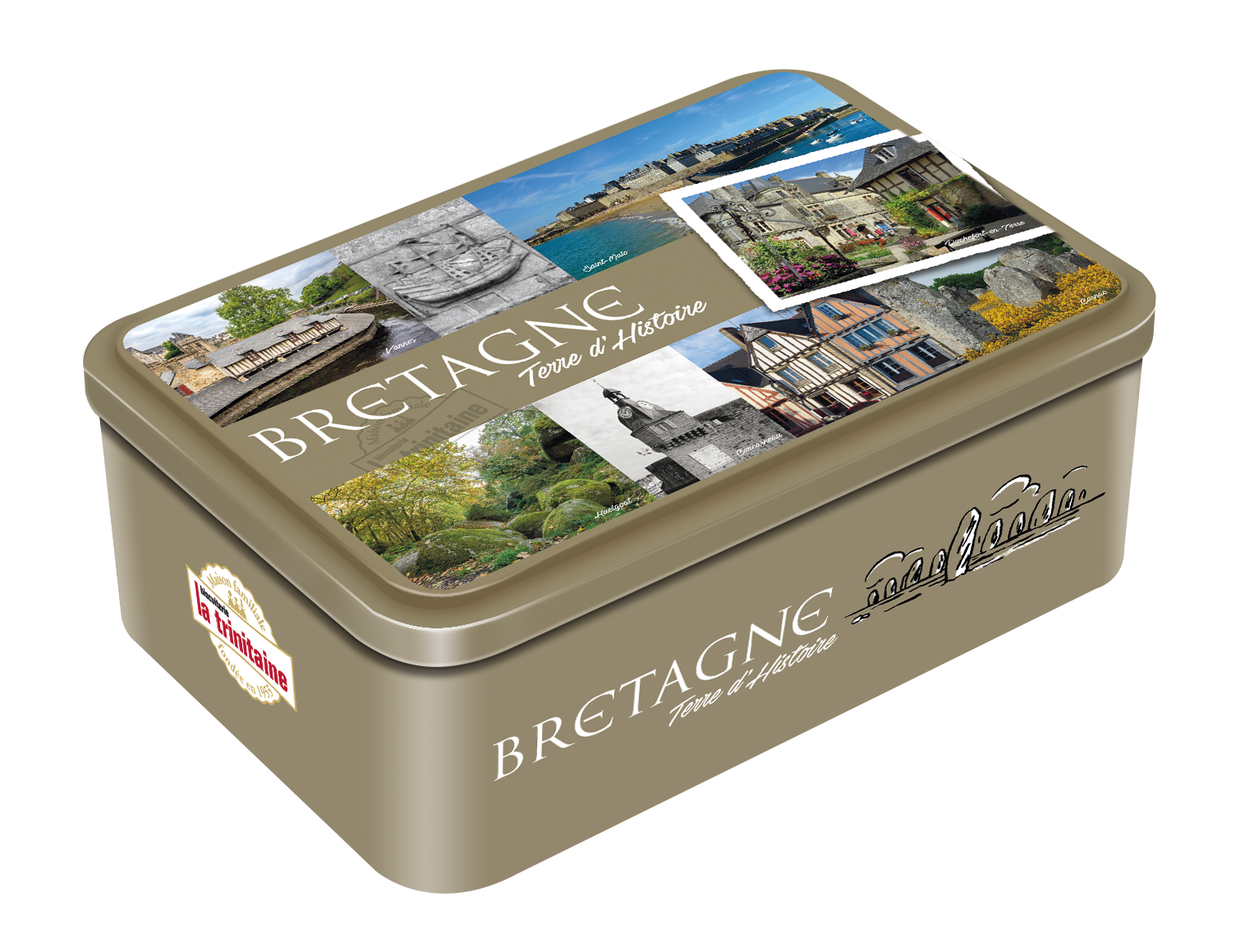 La Trinitaine Coffret Bretagne Kaki biscuits bretons