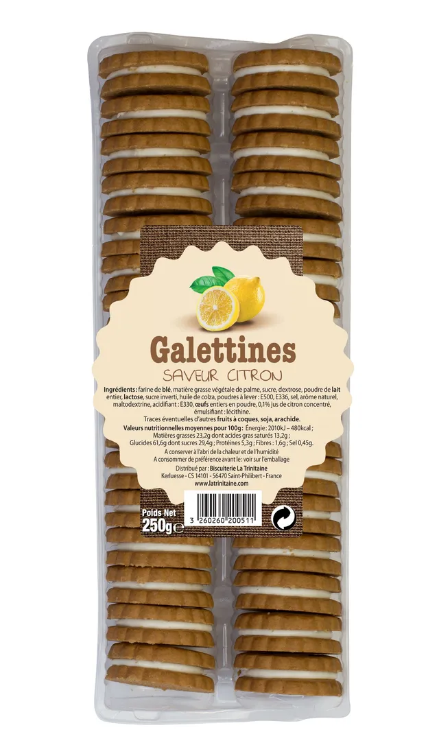 La Trinitaine Galettines citron biscuits fourrés goûter