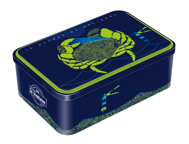 La Trinitaine Coffret Crabe Boîte Métal Galettes Palets Bretons