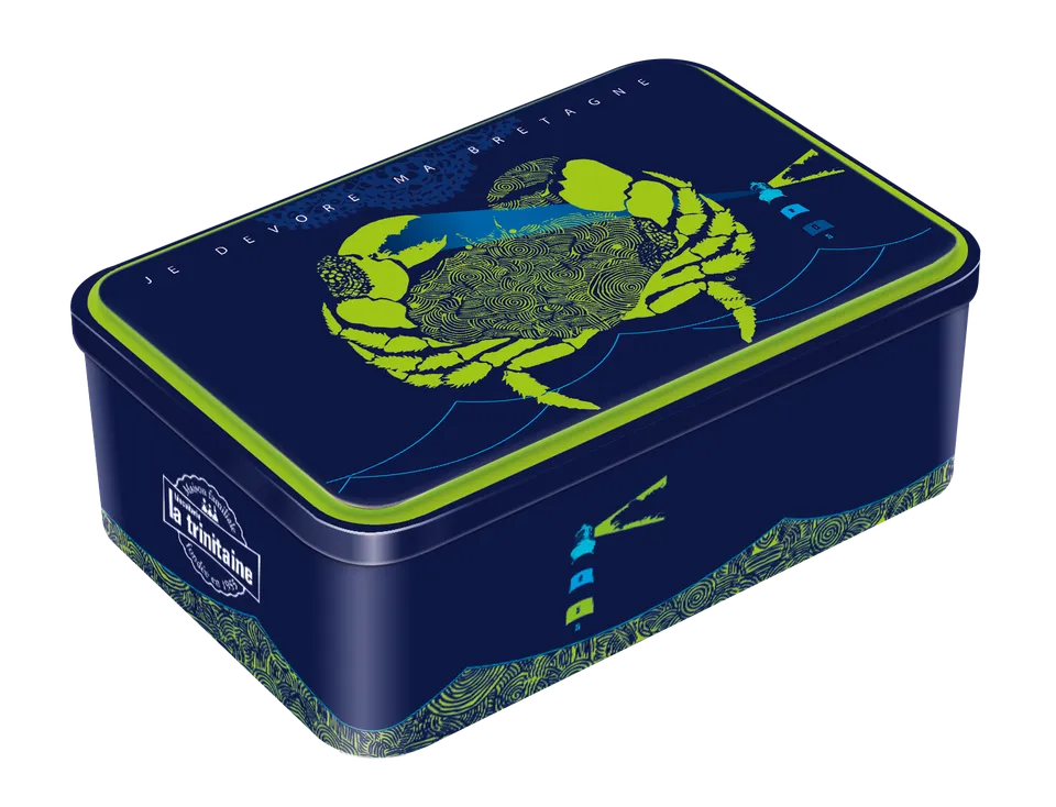 La Trinitaine Coffret Crabe Boîte Métal Galettes Palets Bretons