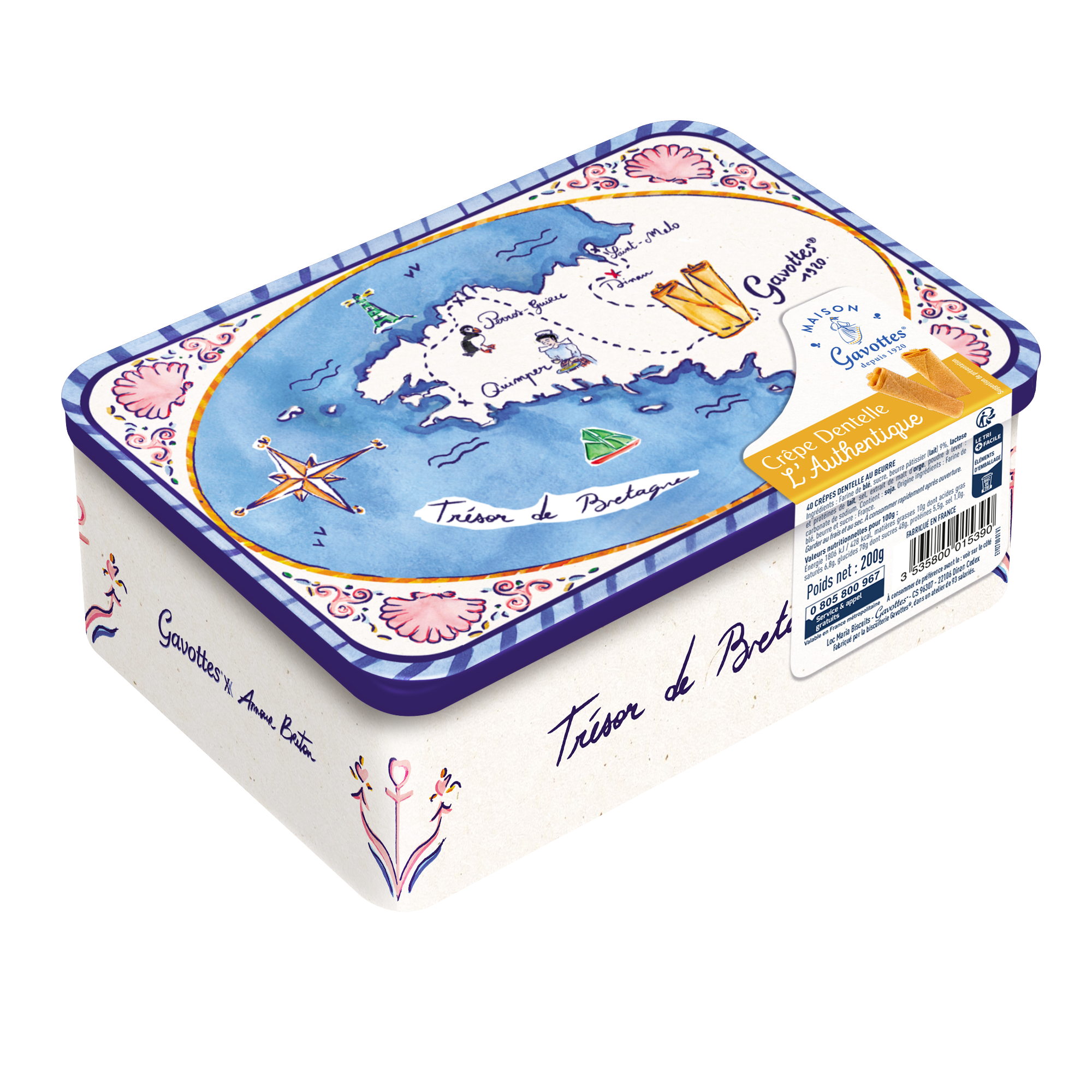 La Trinitaine L'Authentique coffret crêpes dentelle Gavottes beurre