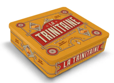 La Trinitaine Coffret 1/4 Fer Vintage jaune galettes bretonnes