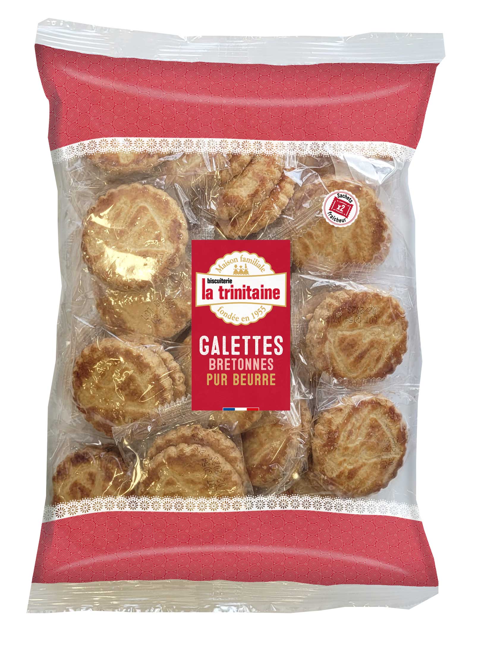 La Trinitaine Biscuits bretons Galettes pur beurre sachets x2 goûter