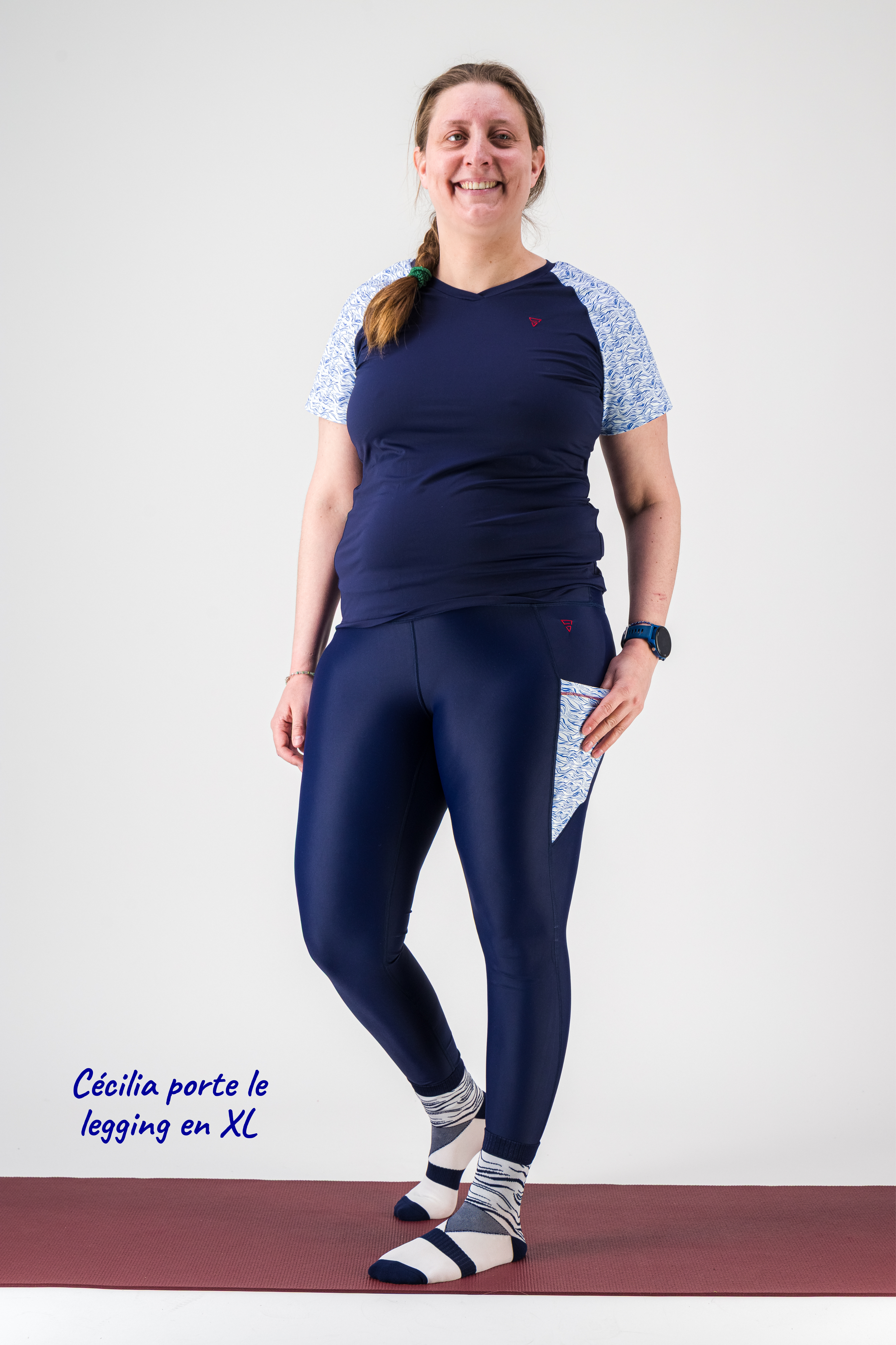 Gayaskin Nouvelle Vague legging sport femme taille haute poches