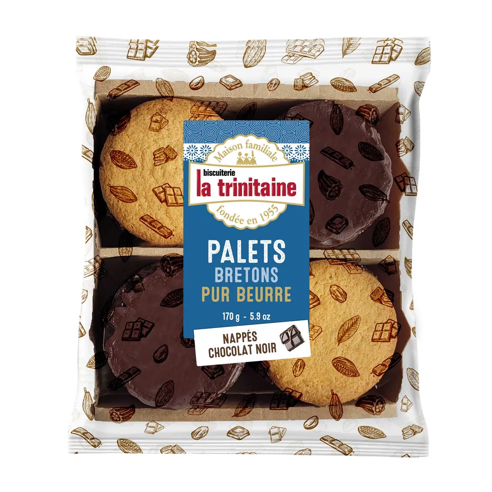 La Trinitaine Palets bretons chocolat noir biscuits