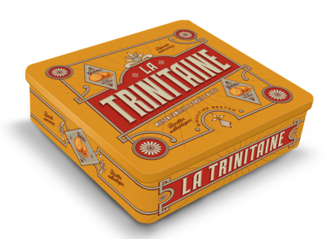 La Trinitaine Coffret 1/4 Fer Vintage jaune galettes bretonnes