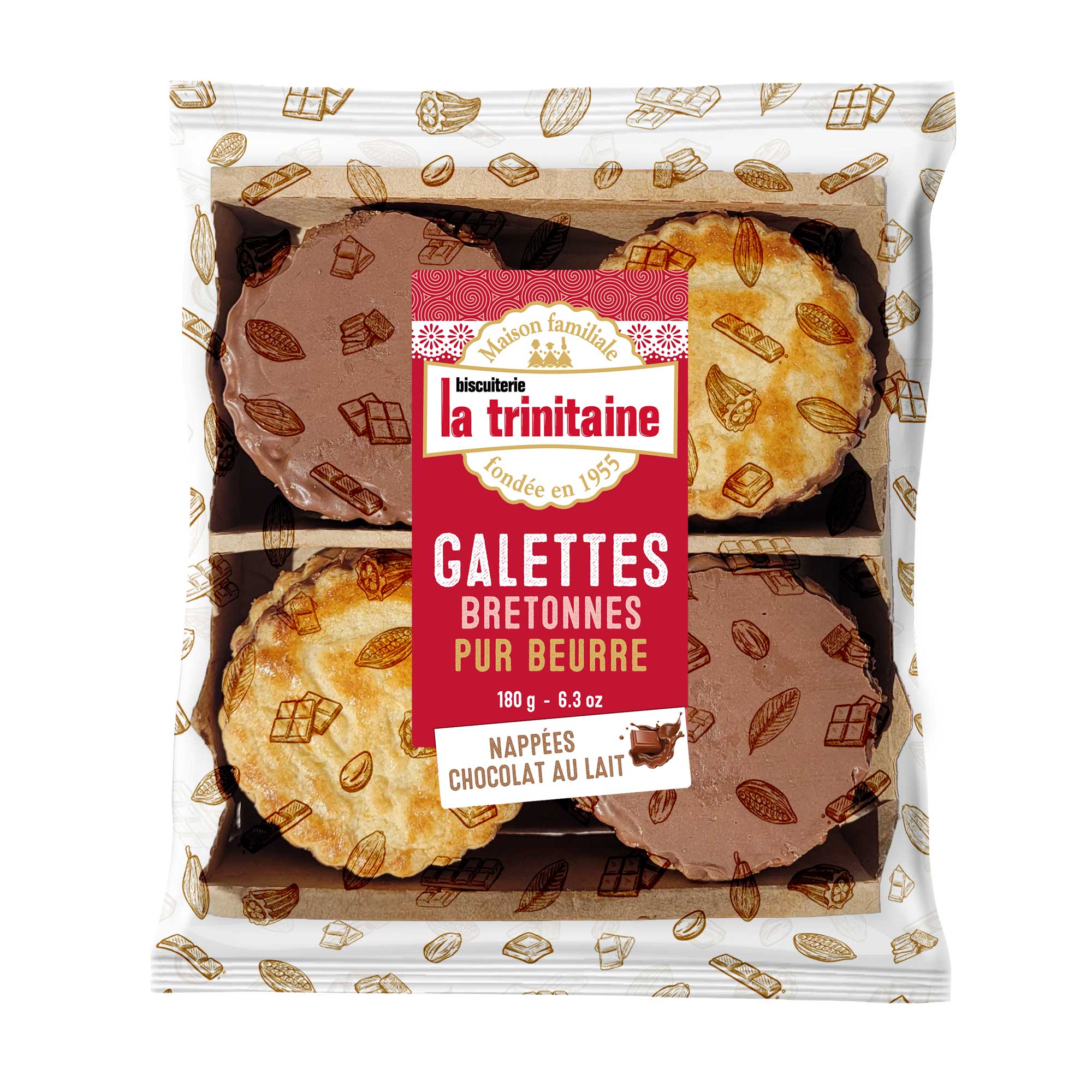 La Trinitaine Biscuits bretons galettes pur beurre chocolat lait