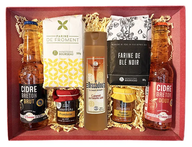 La Trinitaine Panier Crêpes Party coffret 7 produits bretons