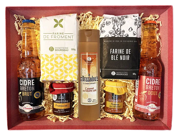 La Trinitaine Panier Crêpes Party coffret 7 produits bretons