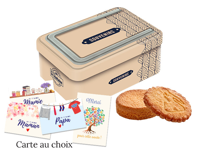 La Trinitaine Coffret cadre photo beige biscuits bretons