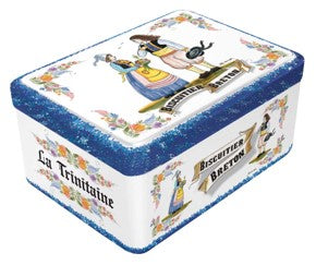 La Trinitaine Faïence couple fleurs coffret galettes 130g pur beurre