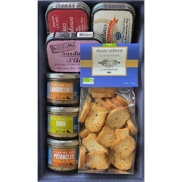 La Trinitaine Panier Belle Île en mer panier gourmand 7 pièces