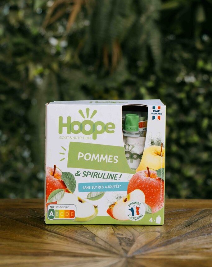 HOOPE Compotes Pommes gourdes pomme spiruline