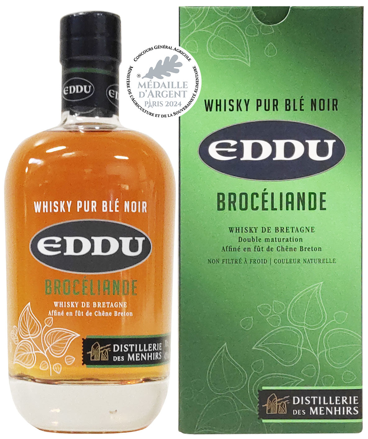 Eddu Brocéliande Whisky breton 70cl fût de chêne