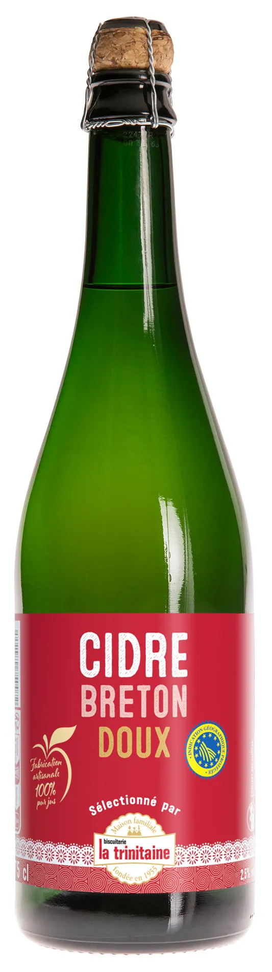 La Trinitaine Cidre doux 75cl pur jus IGP Bretagne