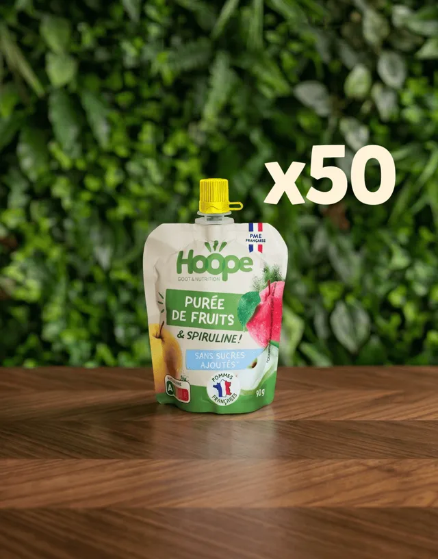 HOOPE Compotes Pommes Bananes gourde x50 sans sucres ajoutés