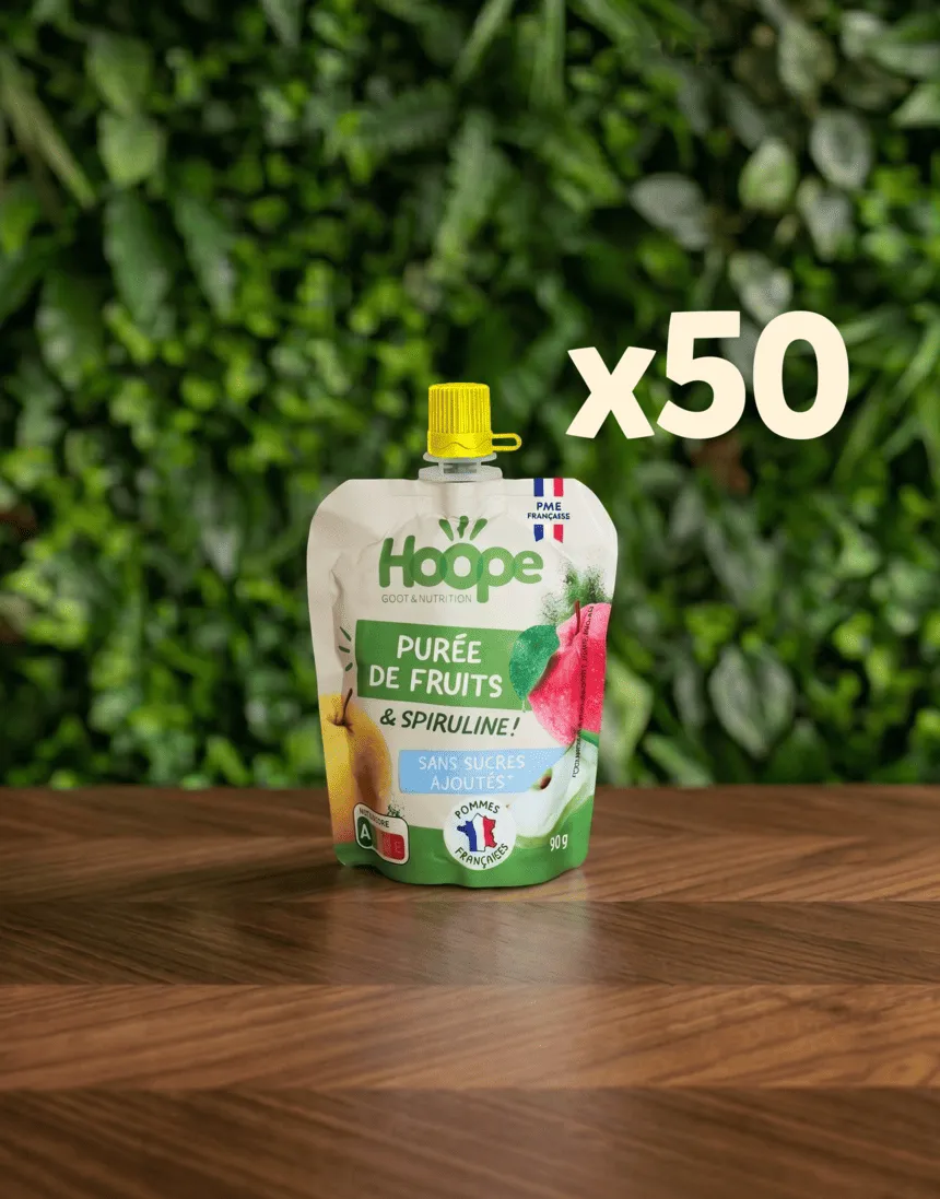 HOOPE Compotes Pommes Bananes gourde x50 sans sucres ajoutés