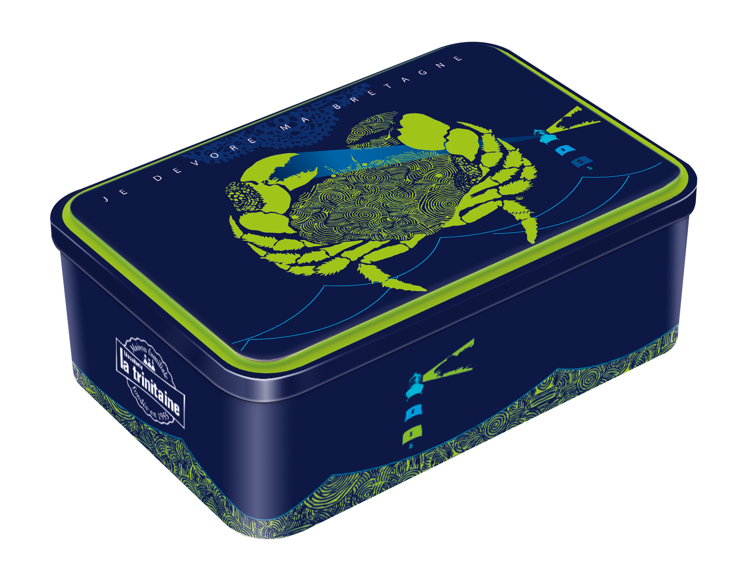 La Trinitaine Coffret Crabe Boîte Métal Galettes Palets Bretons