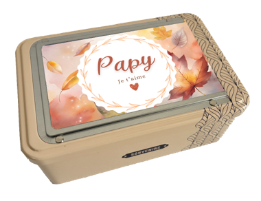La Trinitaine Coffret cadre photo beige biscuits bretons