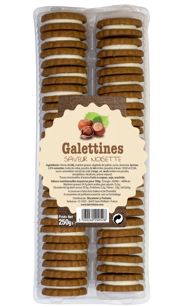 La Trinitaine Galettines Noisettes biscuits fourrés goûter