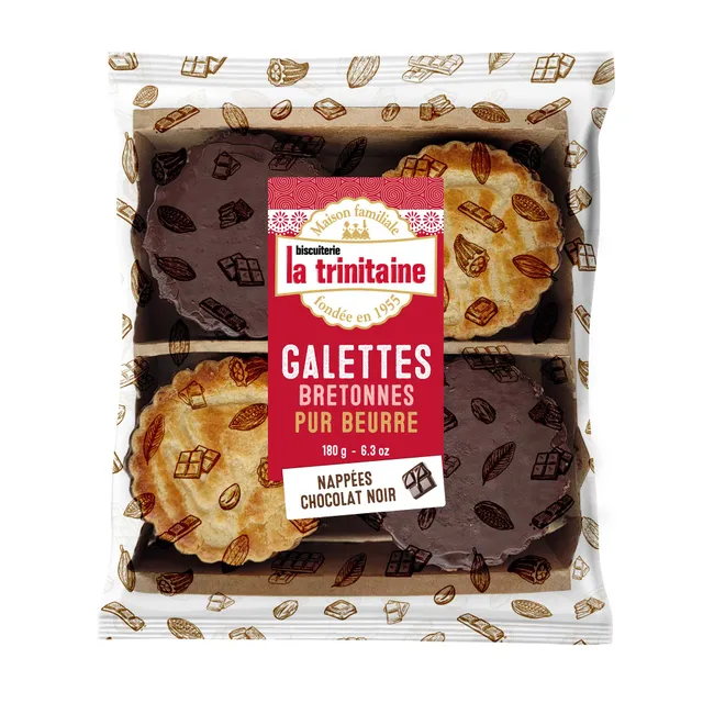 La Trinitaine Galettes bretonnes chocolat noir biscuits