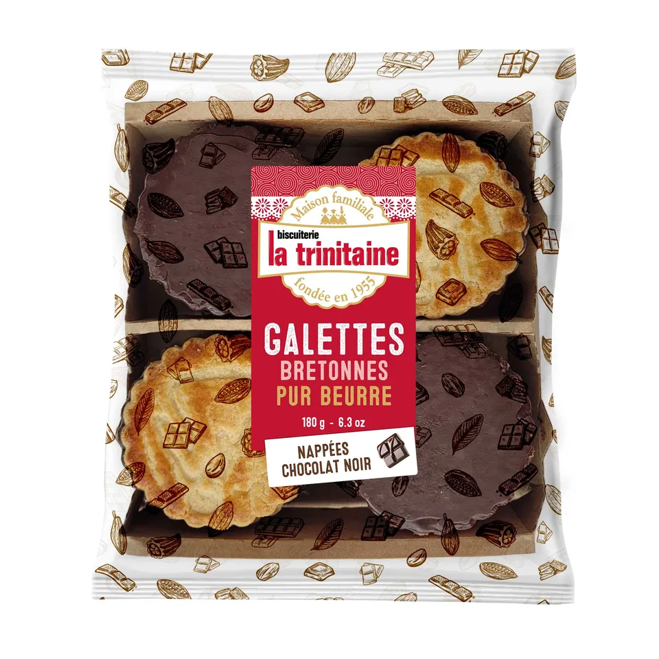 La Trinitaine Galettes bretonnes chocolat noir biscuits
