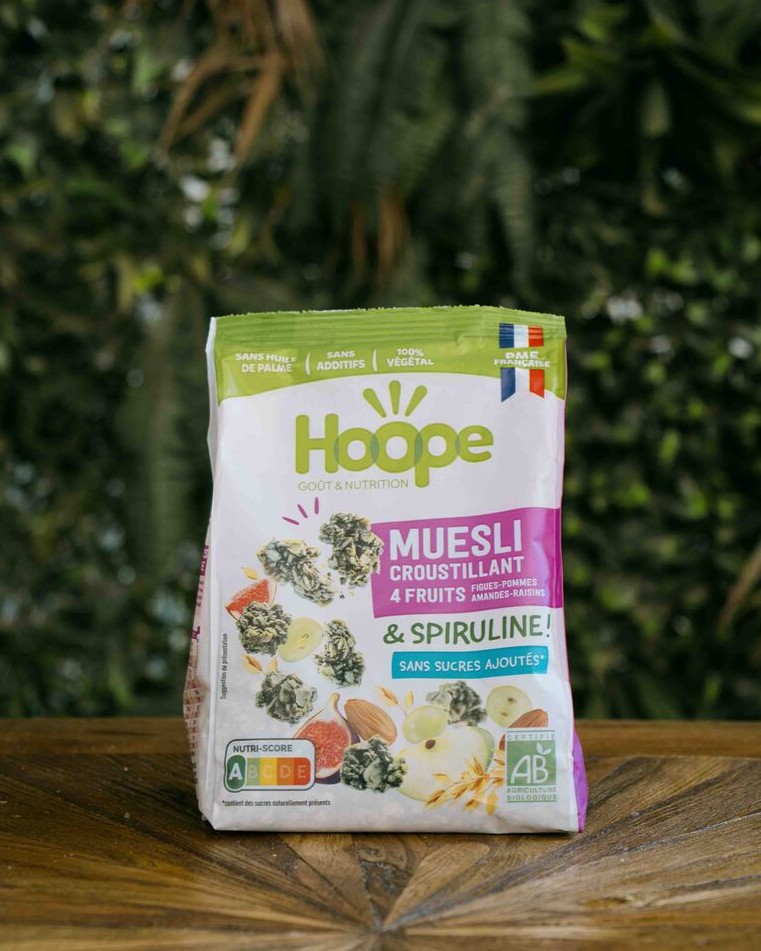 HOOPE Mueslis croustillants sans sucres ajoutés spiruline
