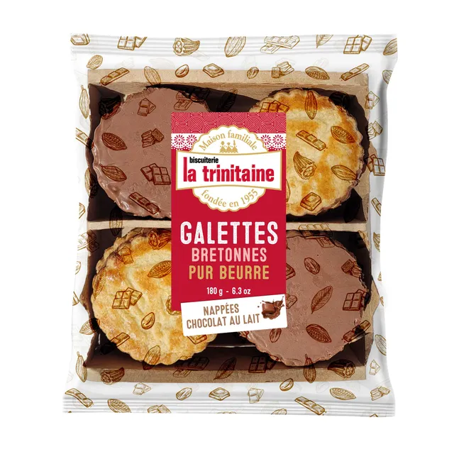 La Trinitaine Biscuits bretons galettes pur beurre chocolat lait