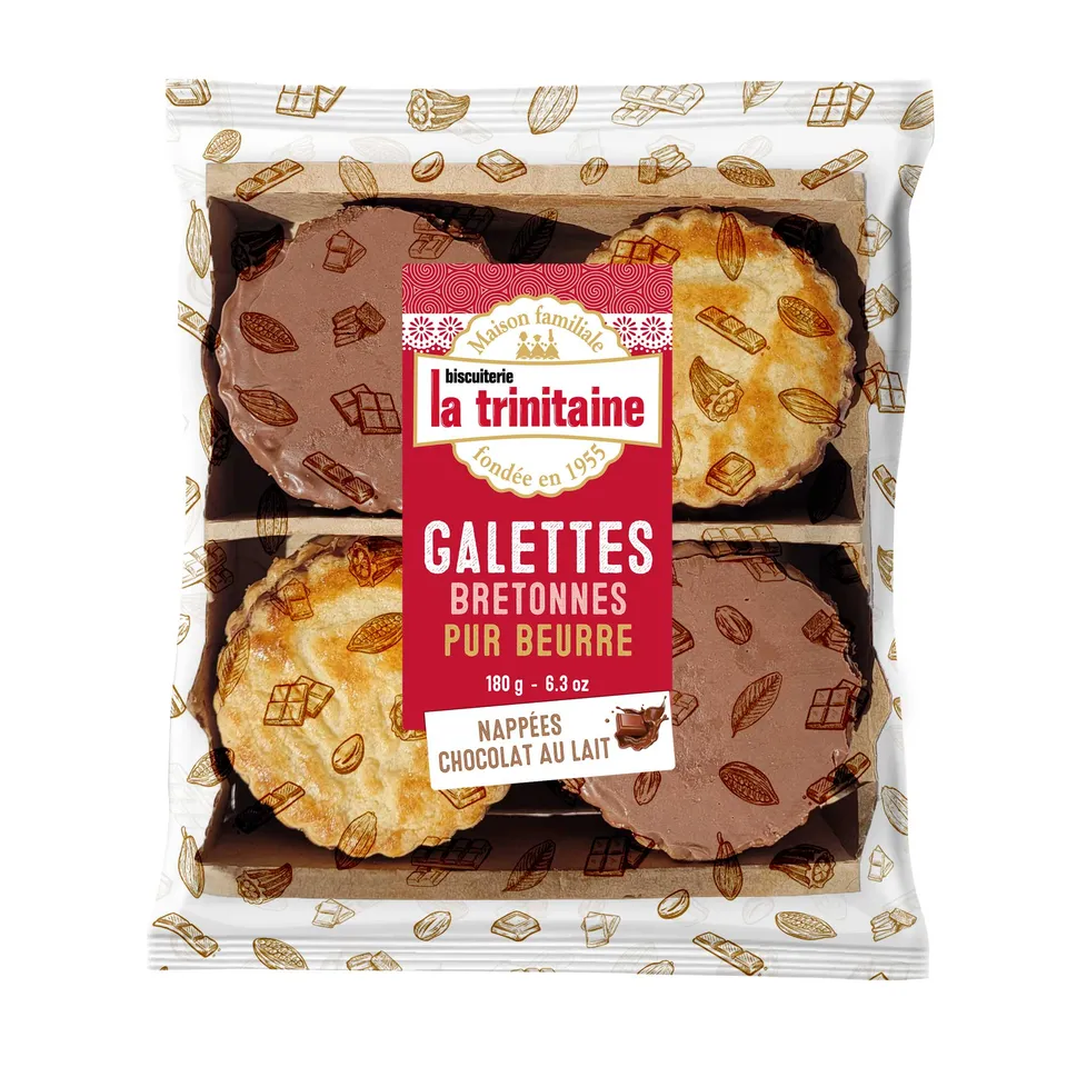 La Trinitaine Biscuits bretons galettes pur beurre chocolat lait