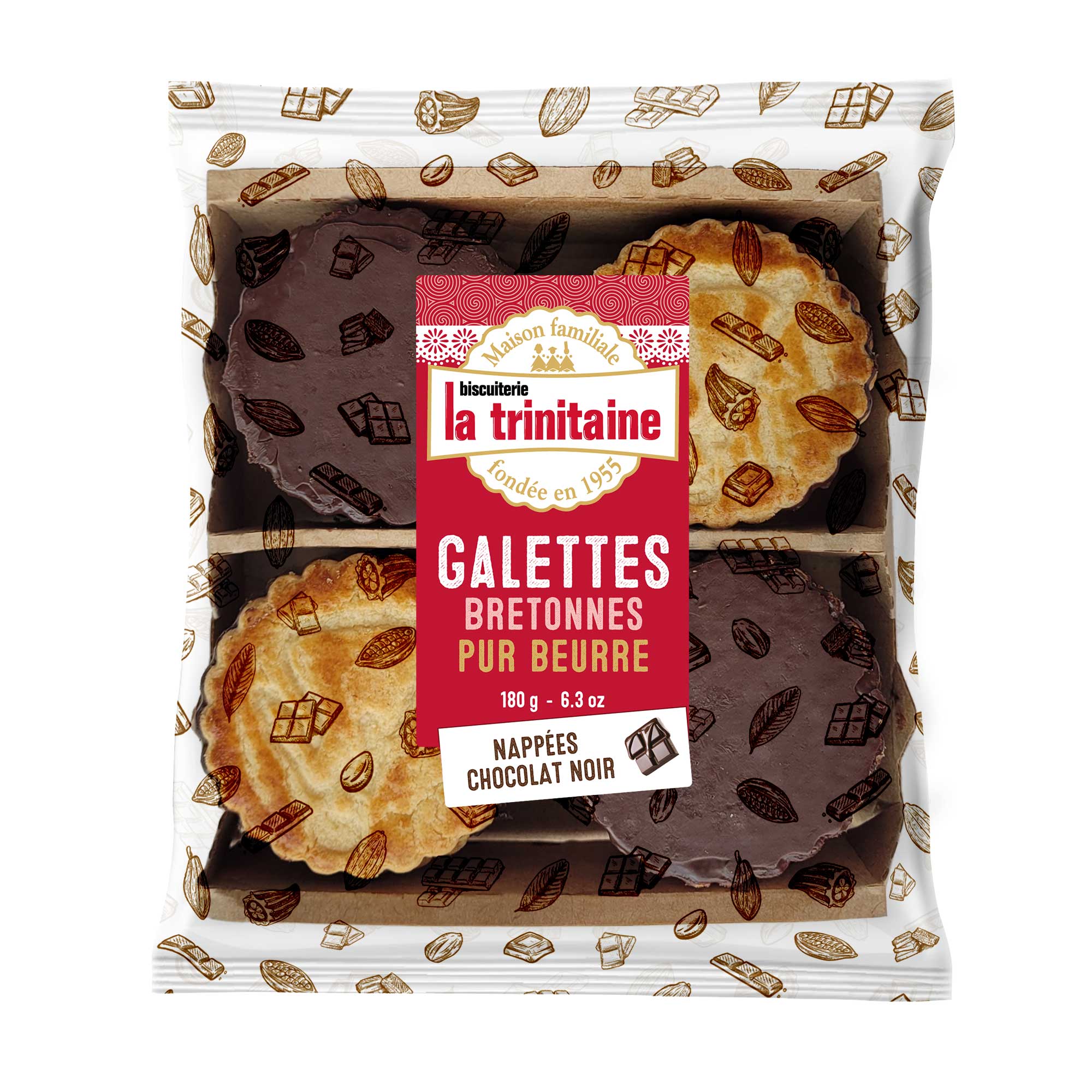 La Trinitaine Galettes bretonnes chocolat noir biscuits