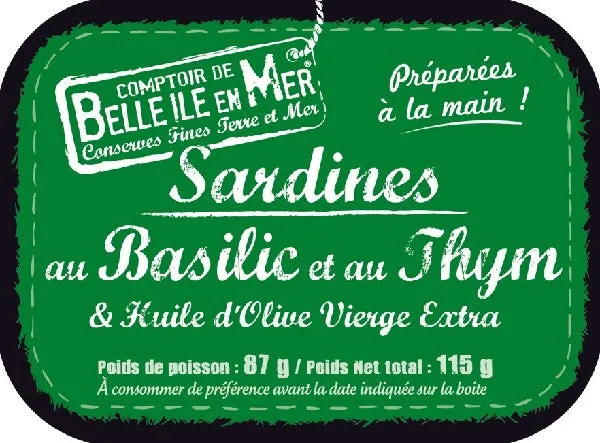 La Trinitaine Sardines basilic et thym conserve poisson